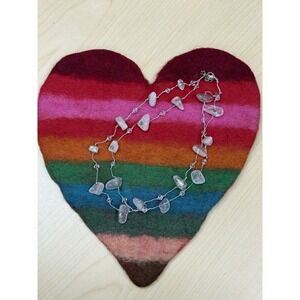 Rose Quartz Nugget Bead Necklace Pink Crystal Double Strand Boho Wedding Guest